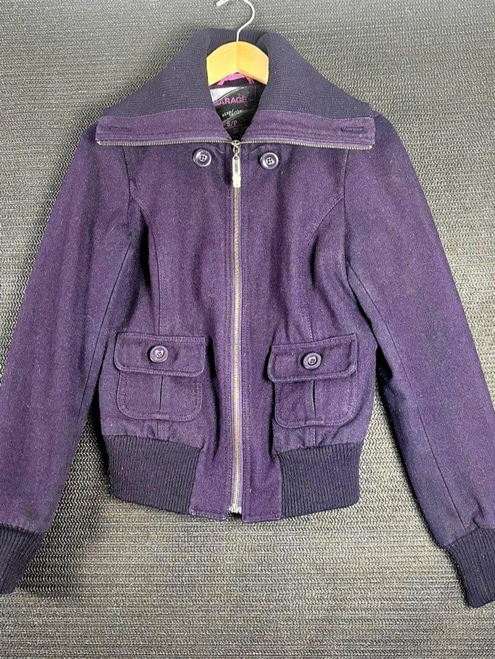 Vintage Wool Garage Purple Bomber Jacket Small